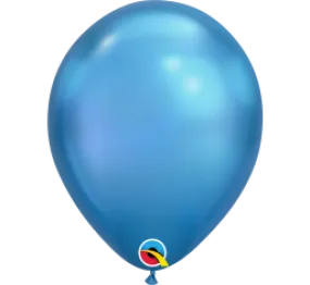 18cm Chrome Blue Balloon - Pack of 5