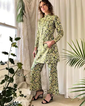 60s Ceil Chapman Brocade Pant Suit | S-M