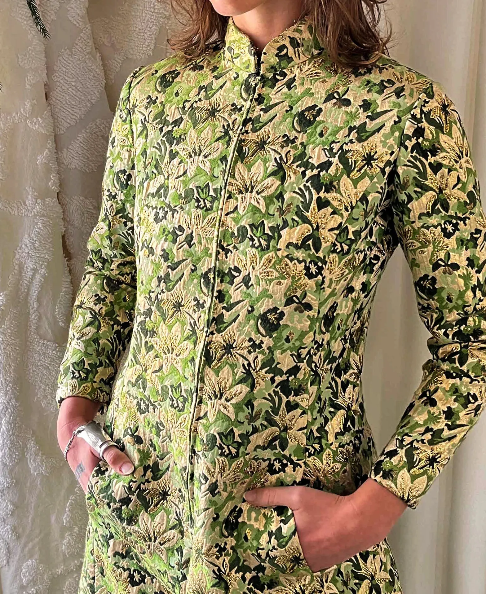 60s Ceil Chapman Brocade Pant Suit | S-M