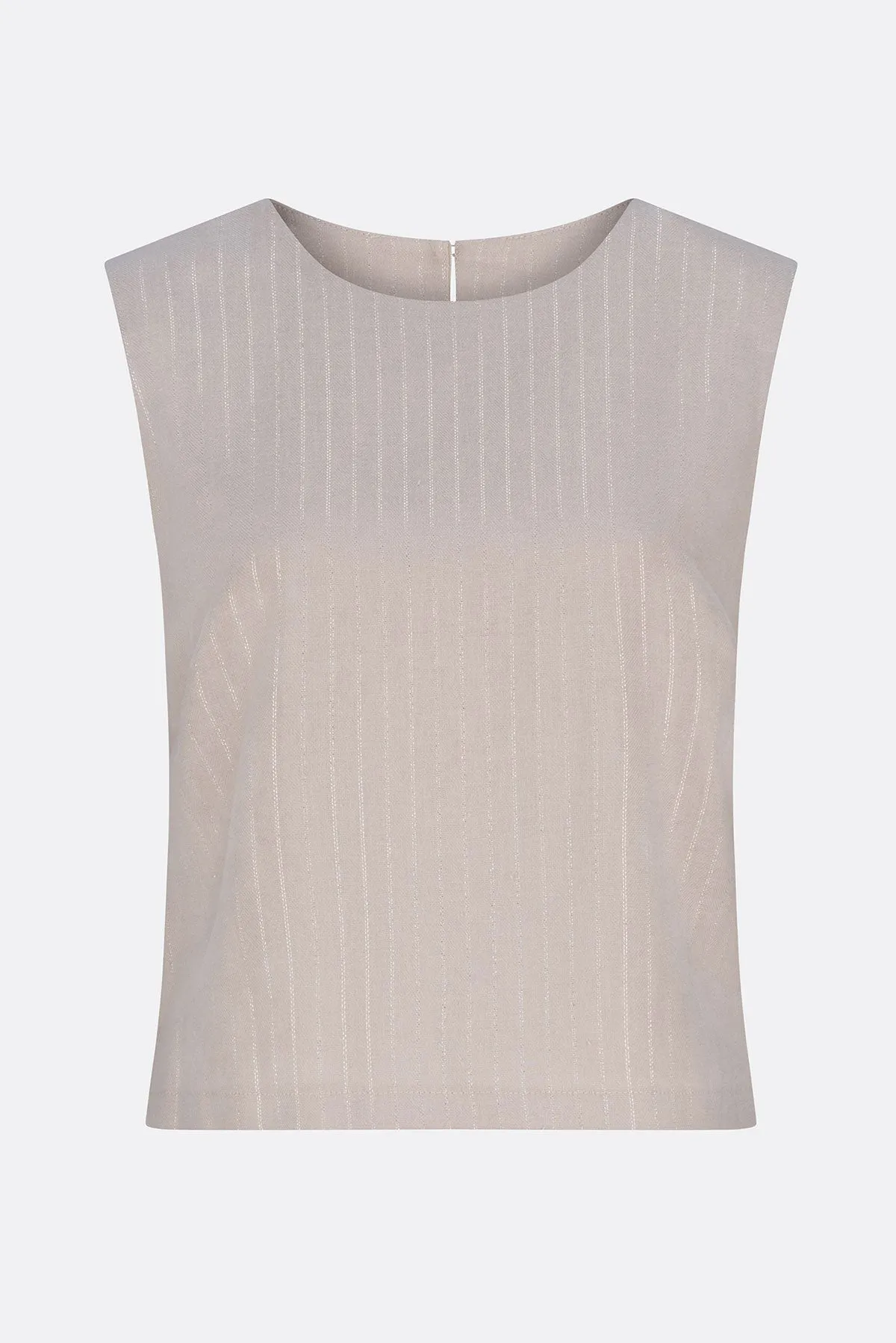 Alice Sleeveless Linen Top Grey