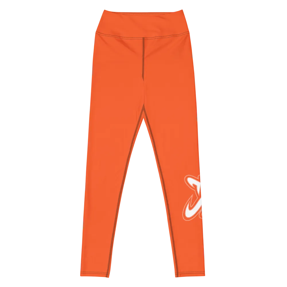 Athletic Apparatus Outrageous Orange White logo V3 Yoga Leggings