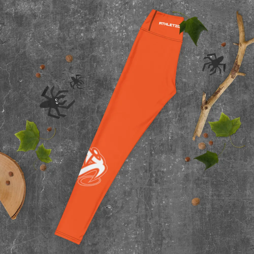 Athletic Apparatus Outrageous Orange White logo V3 Yoga Leggings