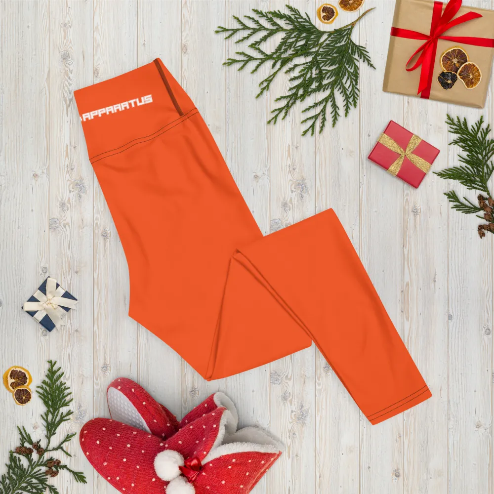 Athletic Apparatus Outrageous Orange White logo V3 Yoga Leggings