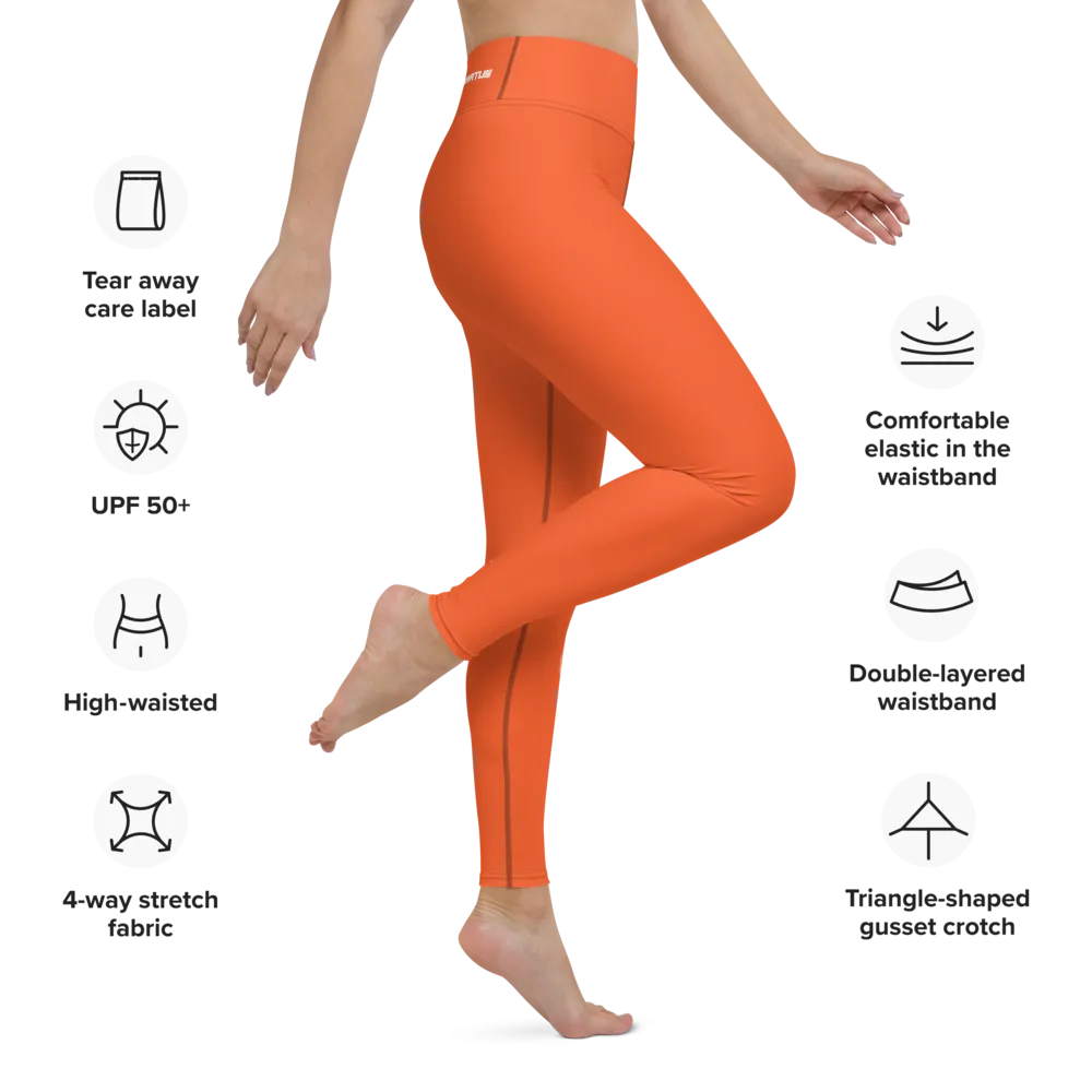 Athletic Apparatus Outrageous Orange White logo V3 Yoga Leggings