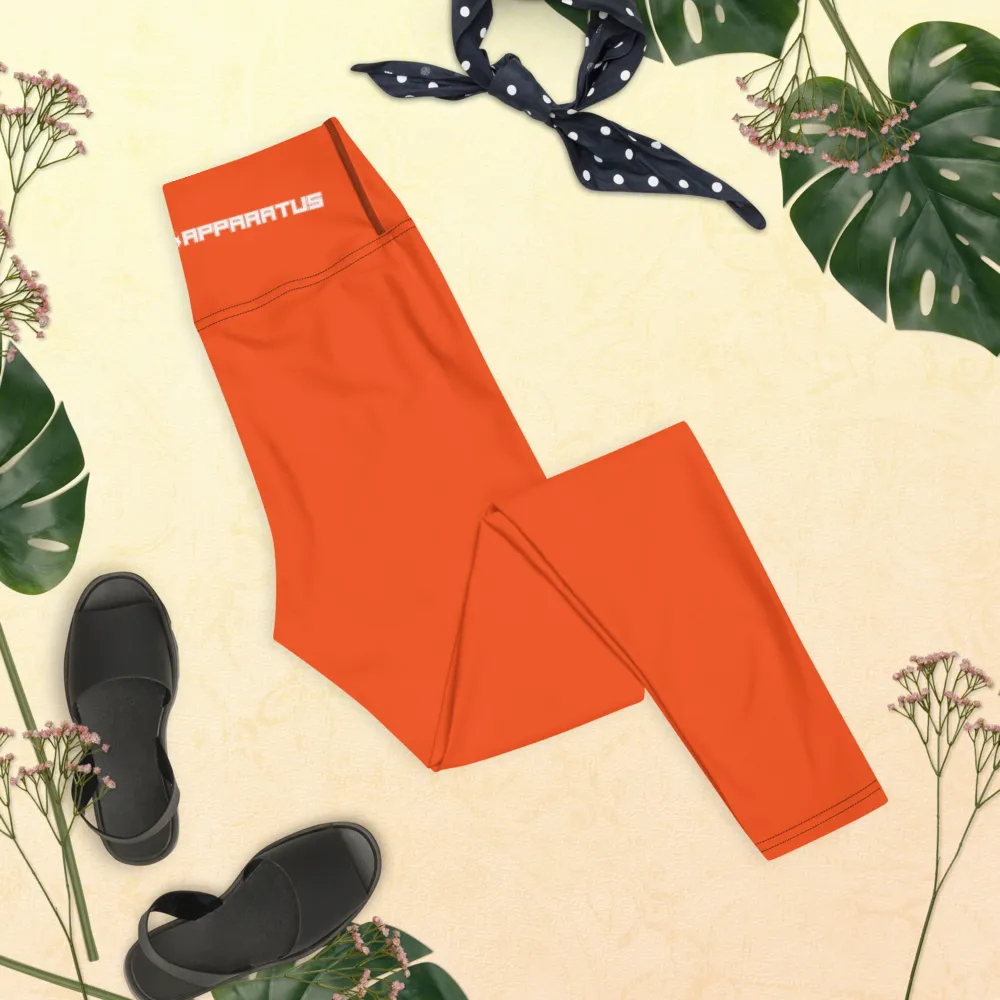Athletic Apparatus Outrageous Orange White logo V3 Yoga Leggings