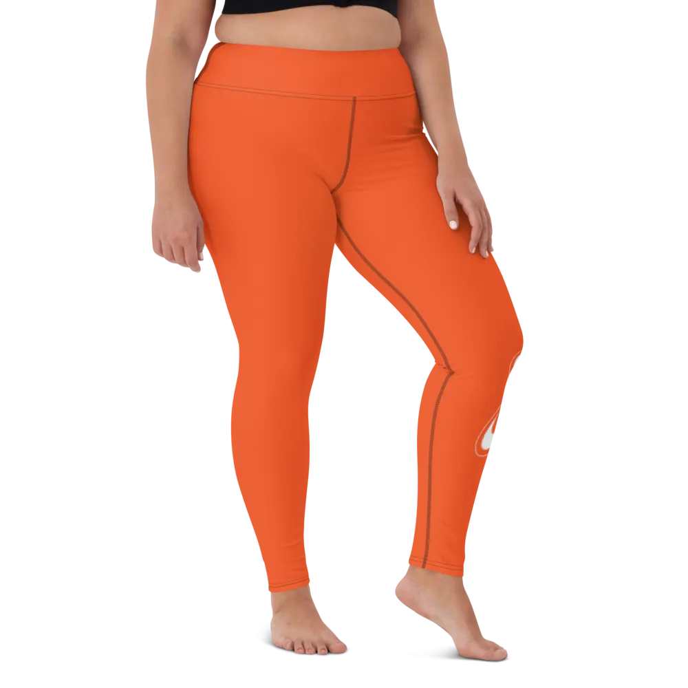 Athletic Apparatus Outrageous Orange White logo V3 Yoga Leggings