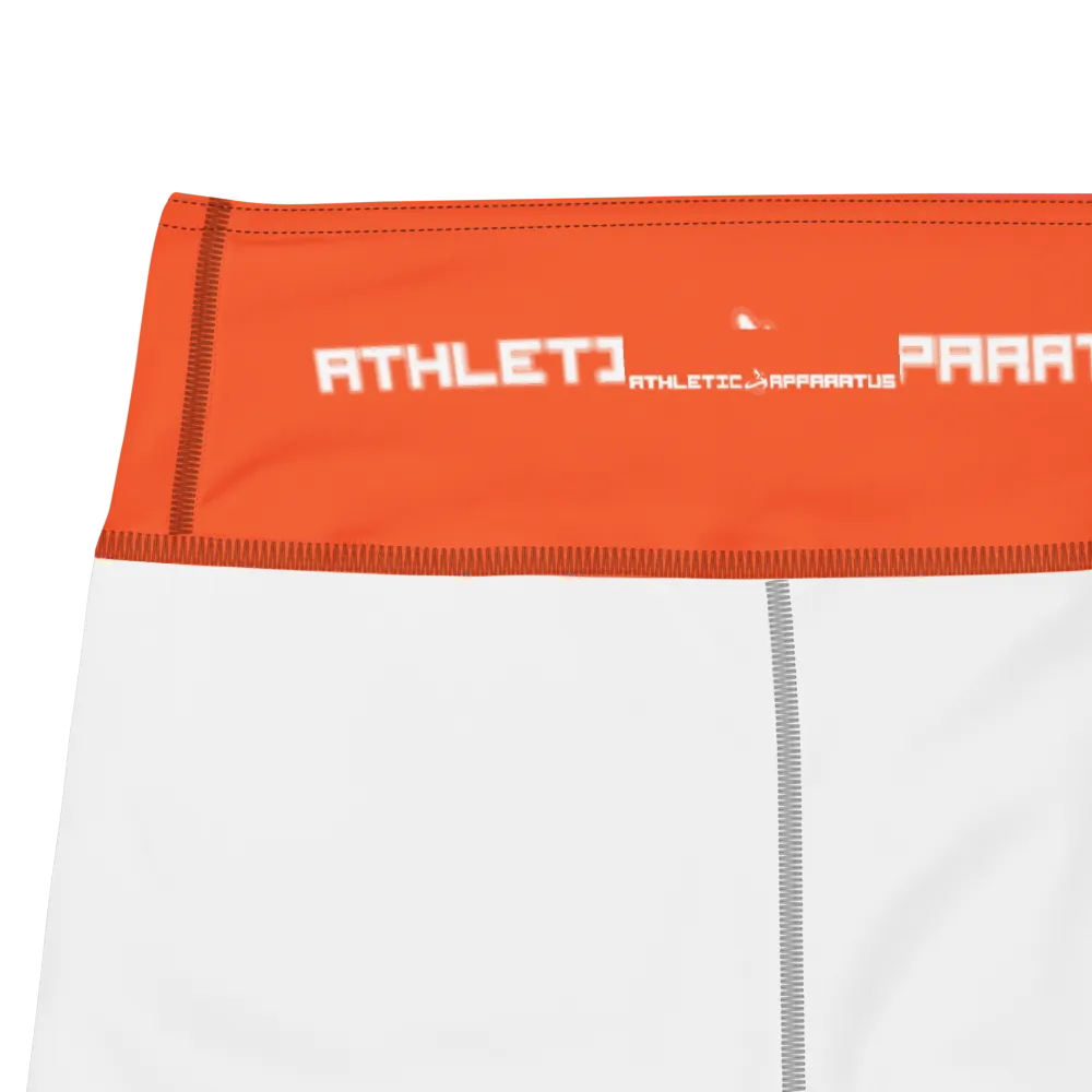 Athletic Apparatus Outrageous Orange White logo V3 Yoga Leggings