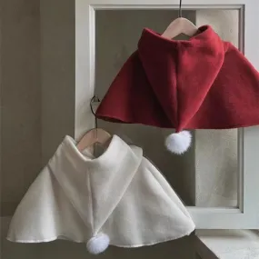 Autumn and winter baby red cape baby Christmas new year hooded cape shawl