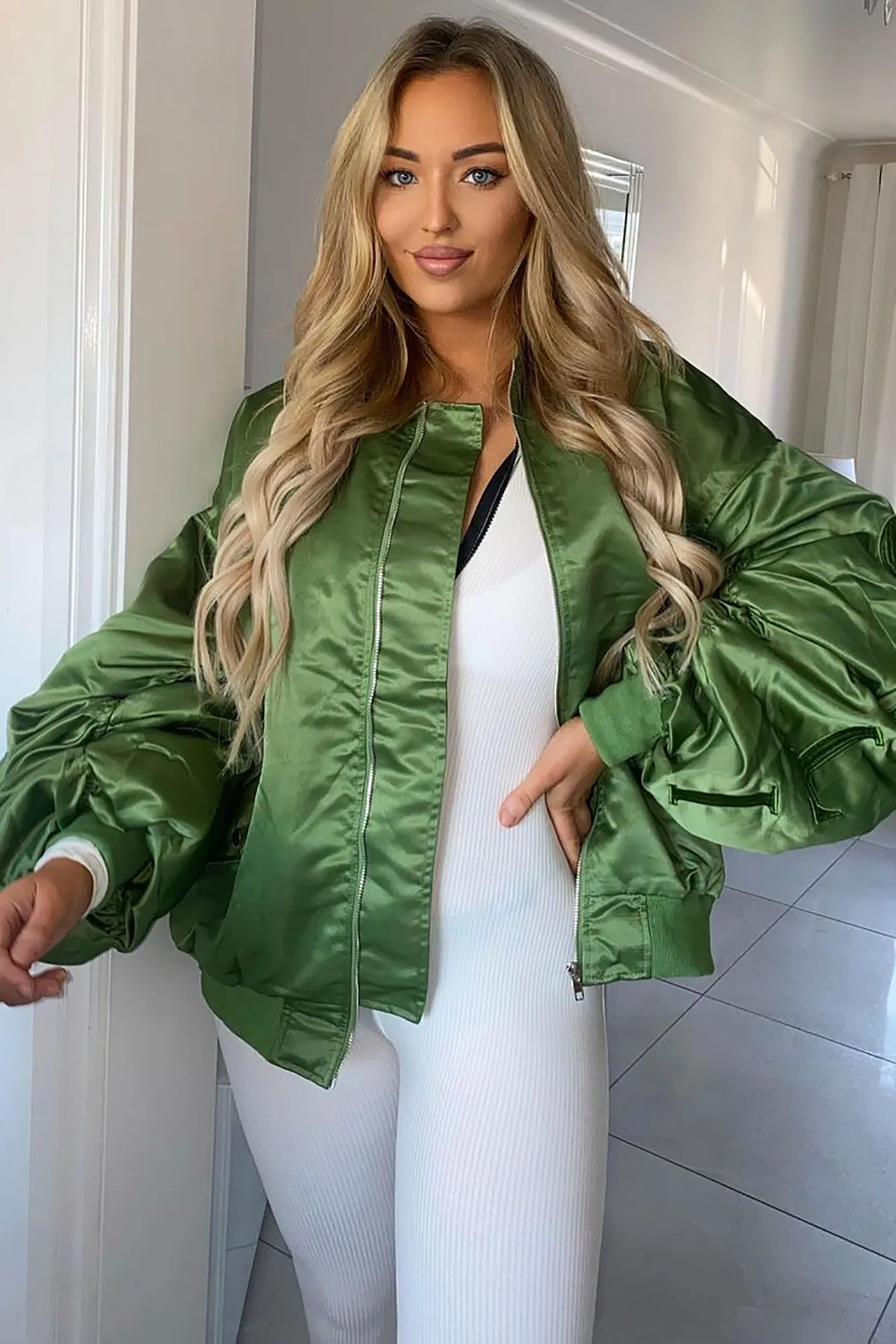 Big Dreams Bomber Jacket - Green