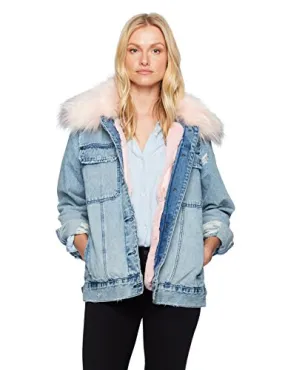 [blanknyc] Women's Faux Fur Collar Jacket, special snowflake, Medium
