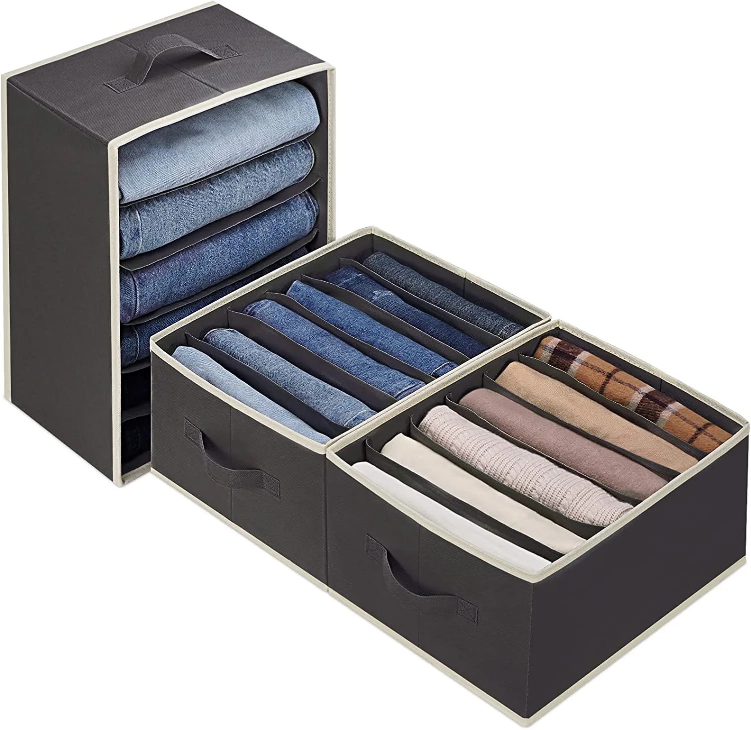 Blushbees Wardrobe Clothes Organizers 6 Grids for Pants, Jeans, Sweater, T-Shirt, Dress etc