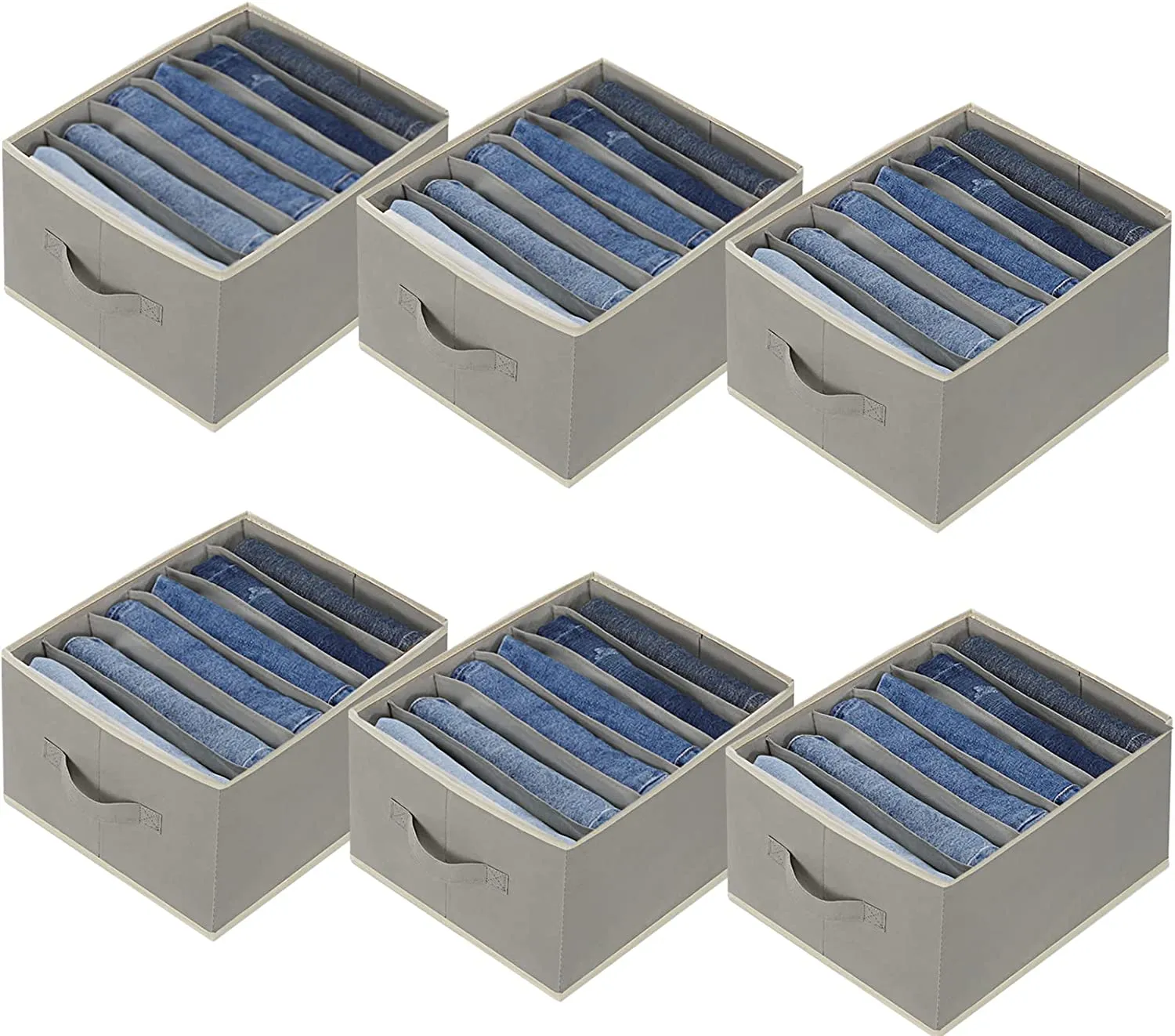 Blushbees Wardrobe Clothes Organizers 6 Grids for Pants, Jeans, Sweater, T-Shirt, Dress etc
