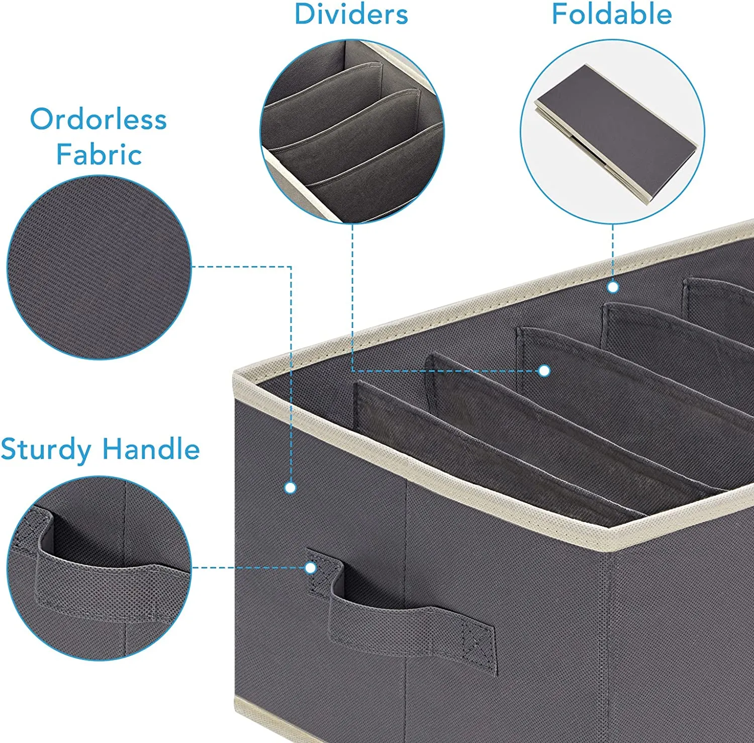 Blushbees Wardrobe Clothes Organizers 6 Grids for Pants, Jeans, Sweater, T-Shirt, Dress etc