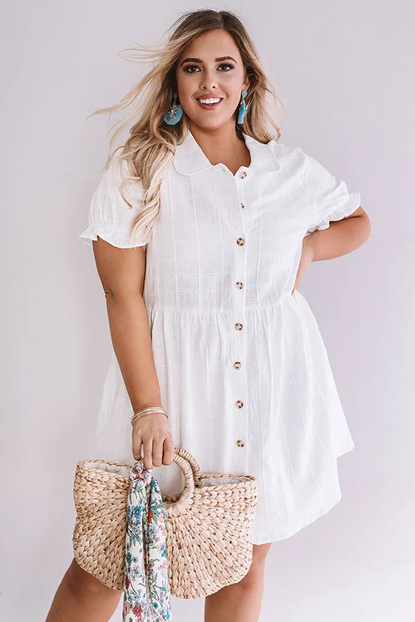 Brooklyn Luxe Babydoll Dress In White  Curves