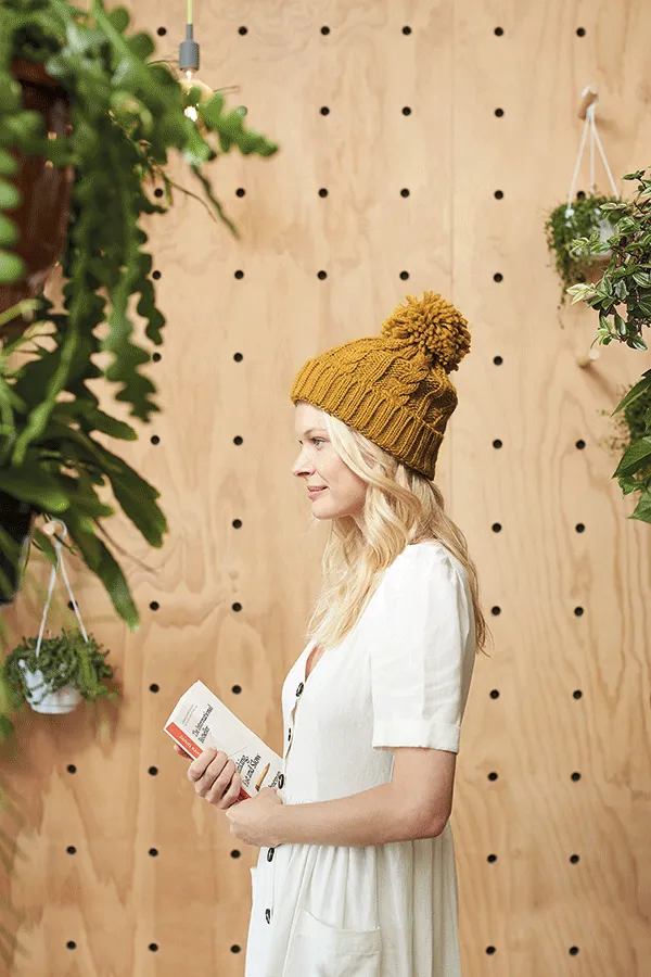 Cable Knit Melange Beanie | BURGUNDY