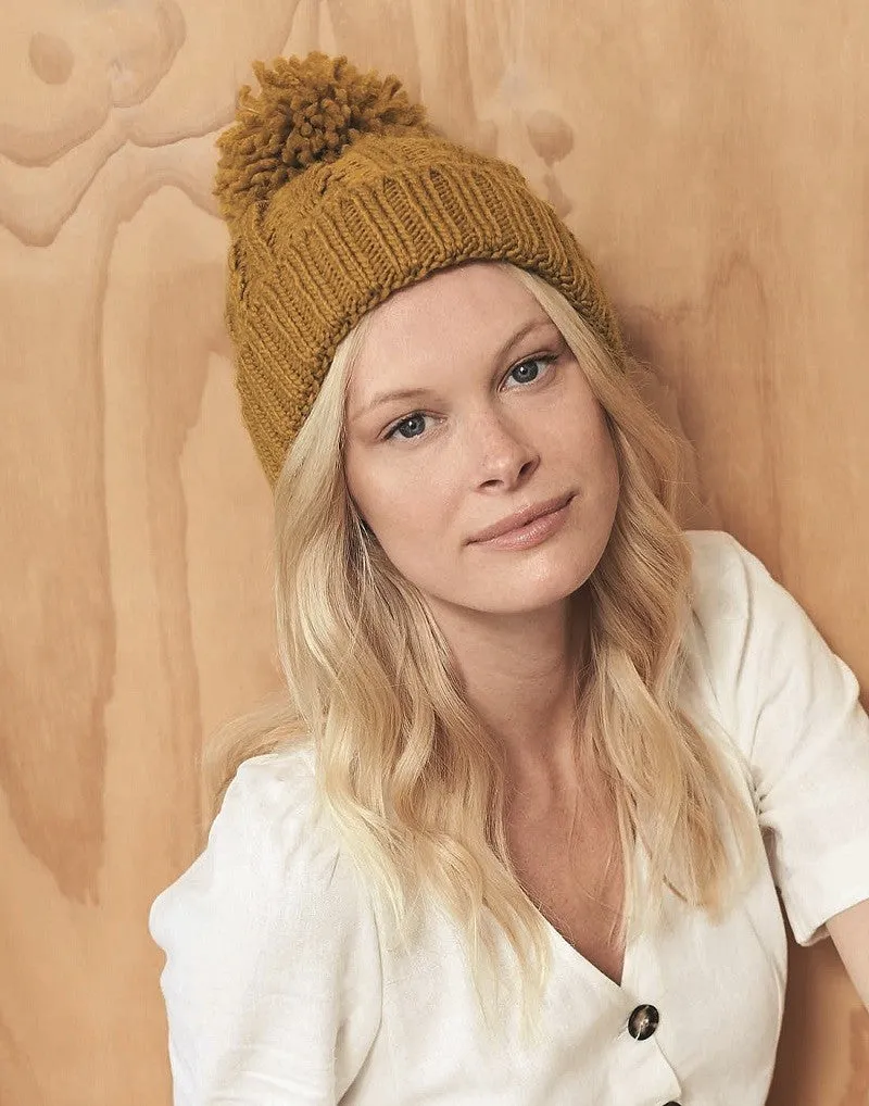 Cable Knit Melange Beanie | BURGUNDY