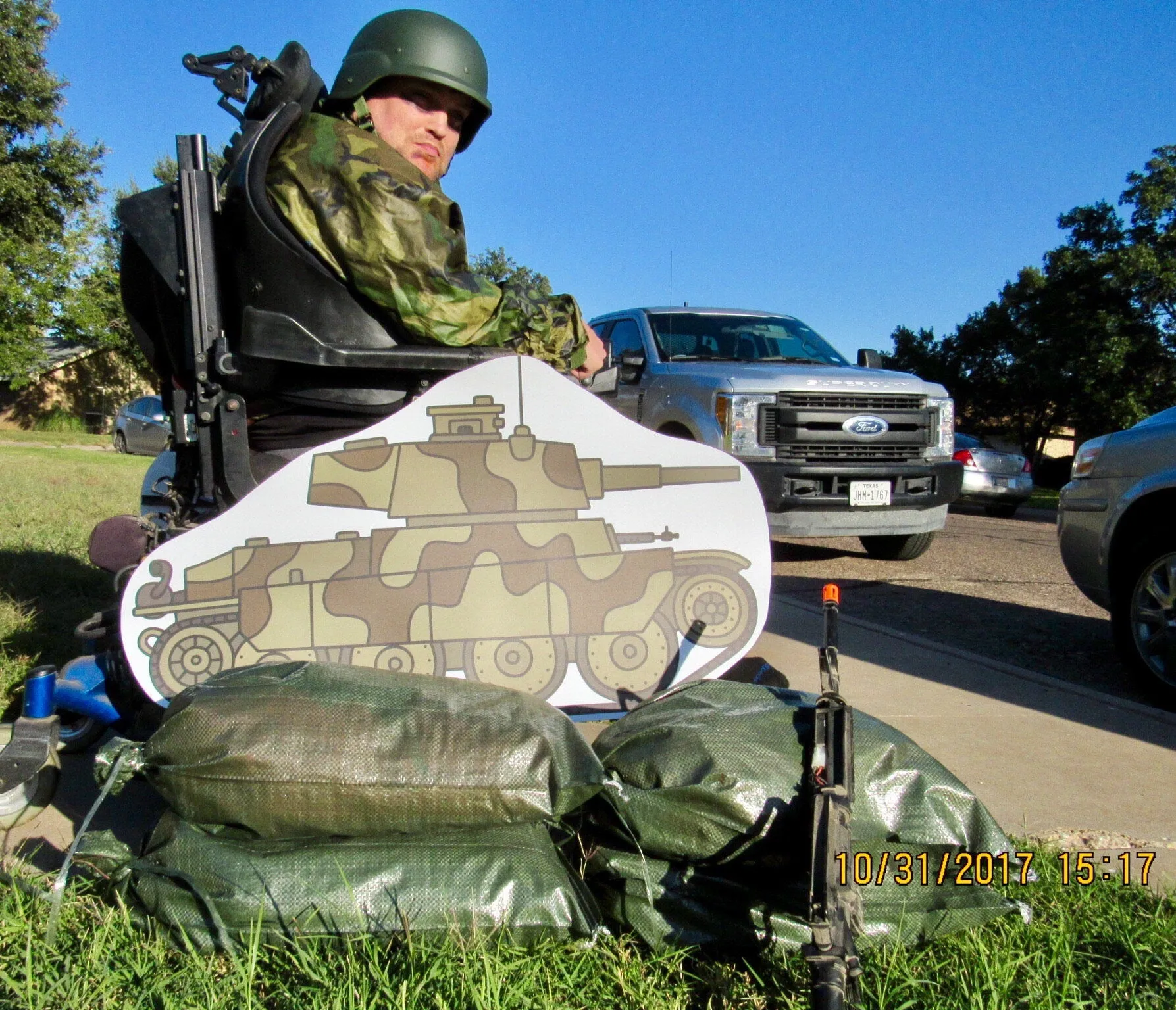 Camo Tank Wheelchair Costume Child's