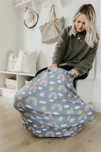 Copper Pearl Baby Car Seat Cover Canopy and Nursing Cover Multi-Use Stretchy 5 in 1 Gift Hope