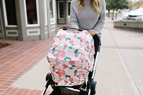 Copper Pearl Baby Car Seat Cover Canopy and Nursing Cover Multi-Use Stretchy 5 in 1 Gift"Holly" by Copper Pearl