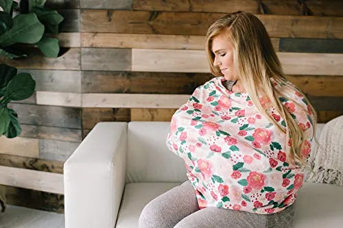 Copper Pearl Baby Car Seat Cover Canopy and Nursing Cover Multi-Use Stretchy 5 in 1 Gift"Holly" by Copper Pearl