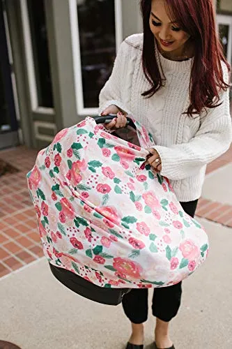 Copper Pearl Baby Car Seat Cover Canopy and Nursing Cover Multi-Use Stretchy 5 in 1 Gift"Holly" by Copper Pearl