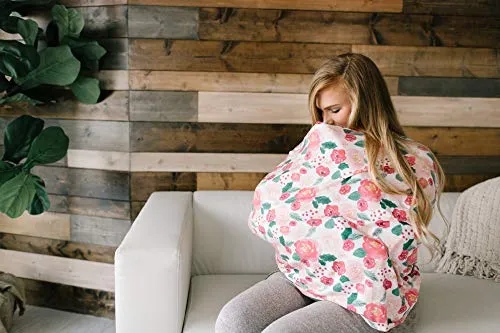 Copper Pearl Baby Car Seat Cover Canopy and Nursing Cover Multi-Use Stretchy 5 in 1 Gift"Holly" by Copper Pearl