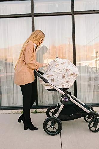 Copper Pearl Baby Car Seat Cover Canopy and Nursing Cover Multi-Use Stretchy 5 in 1 Gift"Noah", 4.8 Ounces