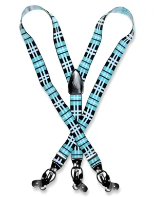 Design Dark color black turquoise ~ Light Blue Stage Party White Groomsmen Suspenders For Men Y Shape Elastic Buttons Clips