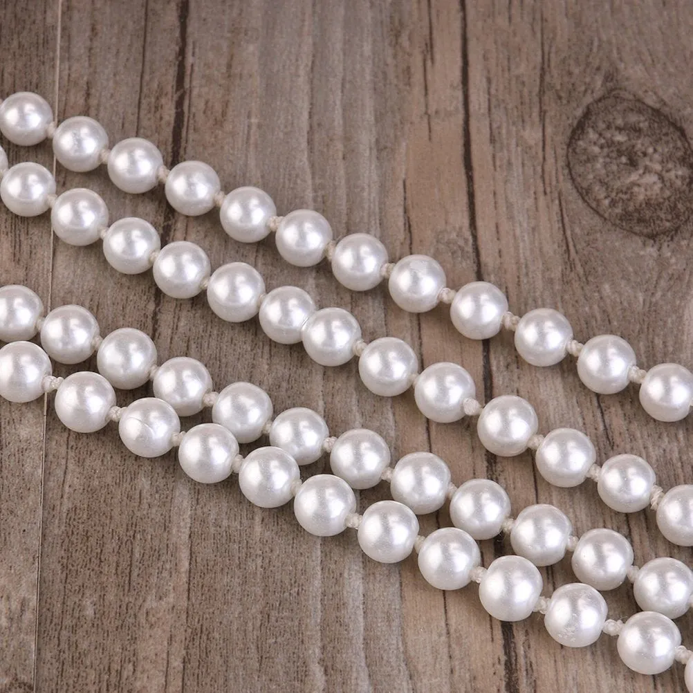 Designed in Paris SAM512B2 1.5M Imitation Pearl Necklace, White