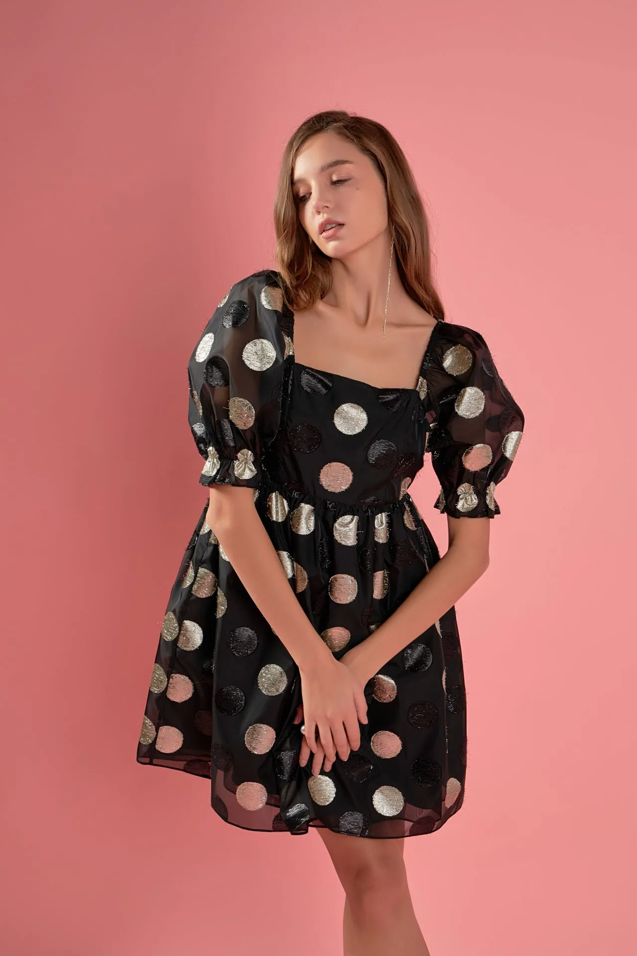 Dotted Organza Mini Dress