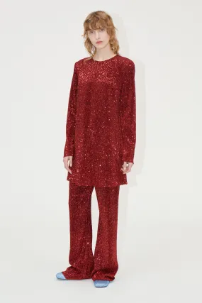 Fluid Short Dress - Bordeaux