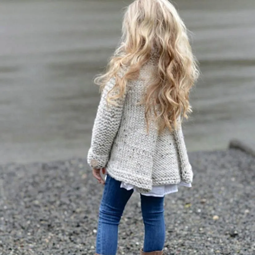 Grey Knitted Sweater Cardigan