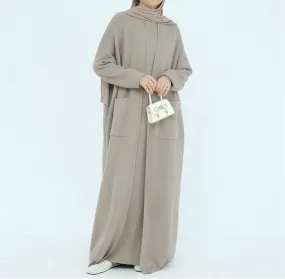 Heeba Taupe Two Piece Cardigan Set