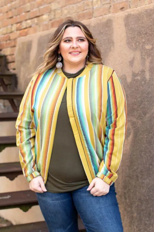 MUSTARD SERAPE BOMBER JACKET