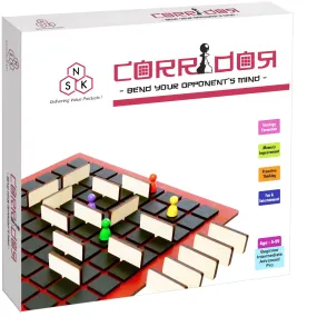 NSK Traders Corridor Board Game For Kids,Adults,Family|Interesting Mind Game For Home,Travel|Pine Wood|Super Fun To Play|Age: 8  (Smart Kids 4  Years)|2-4 Players|Durable&Long-Lasting