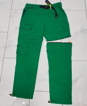 Nwt Polo Ralph Lauren Green Nylon Multi Pocket Convertible 2 in 1 Pants
