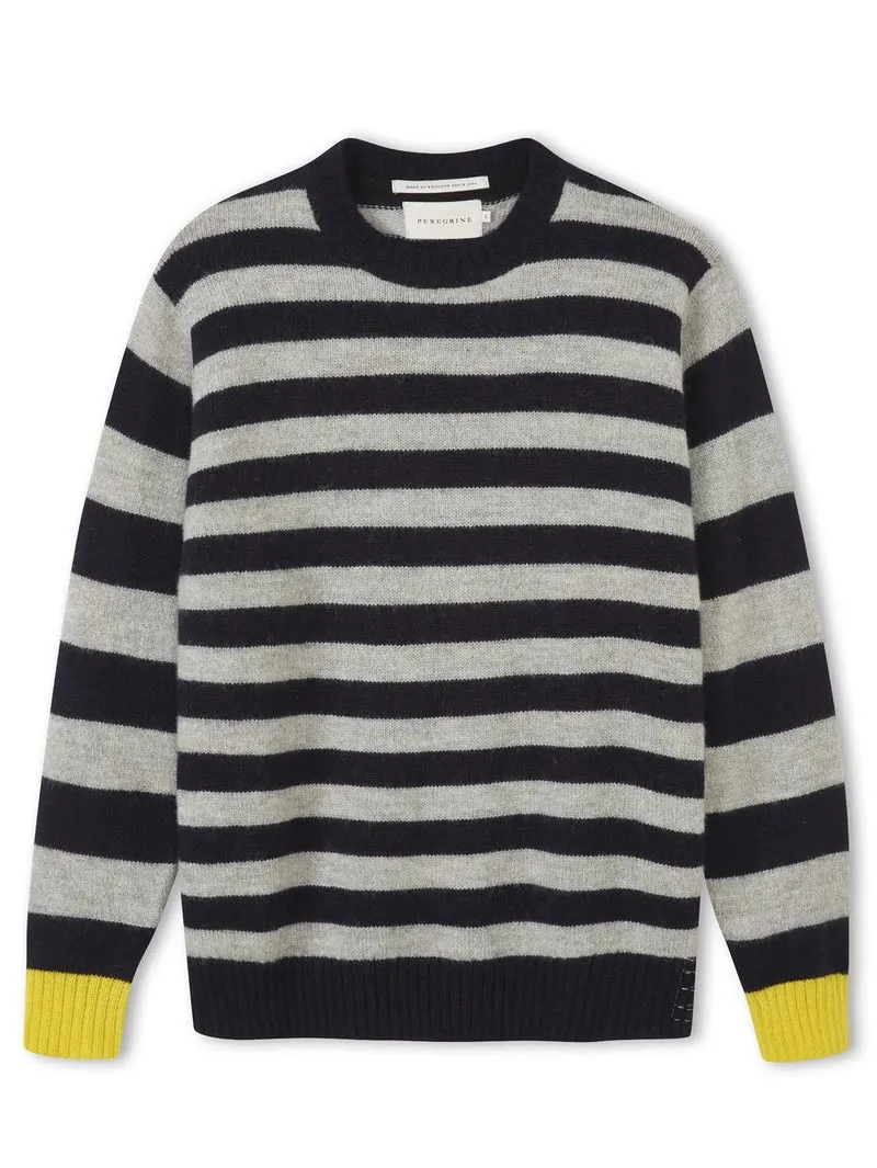 Peregrine Gray Blue Dennis Merino Crew Jumper