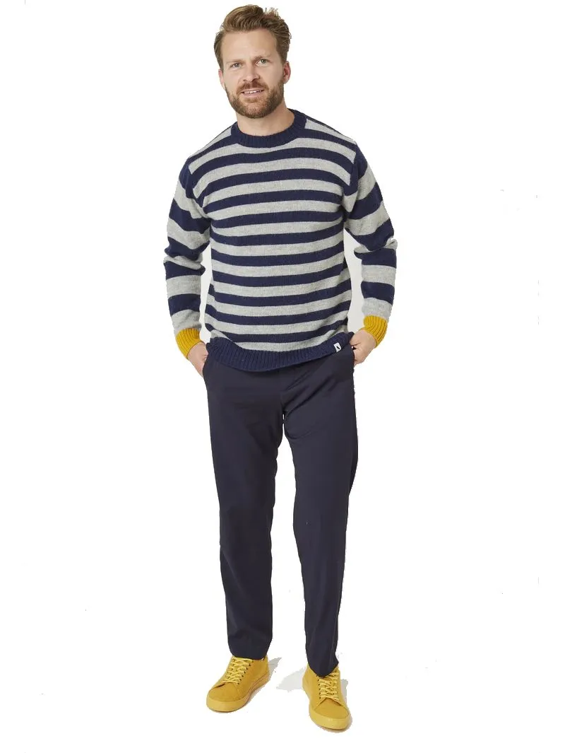 Peregrine Gray Blue Dennis Merino Crew Jumper