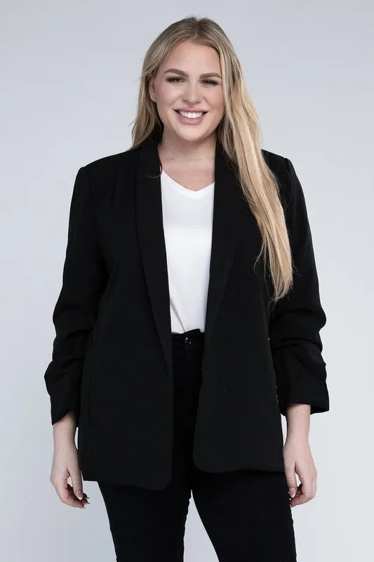 Plus Size Shawl Lapel Blazer