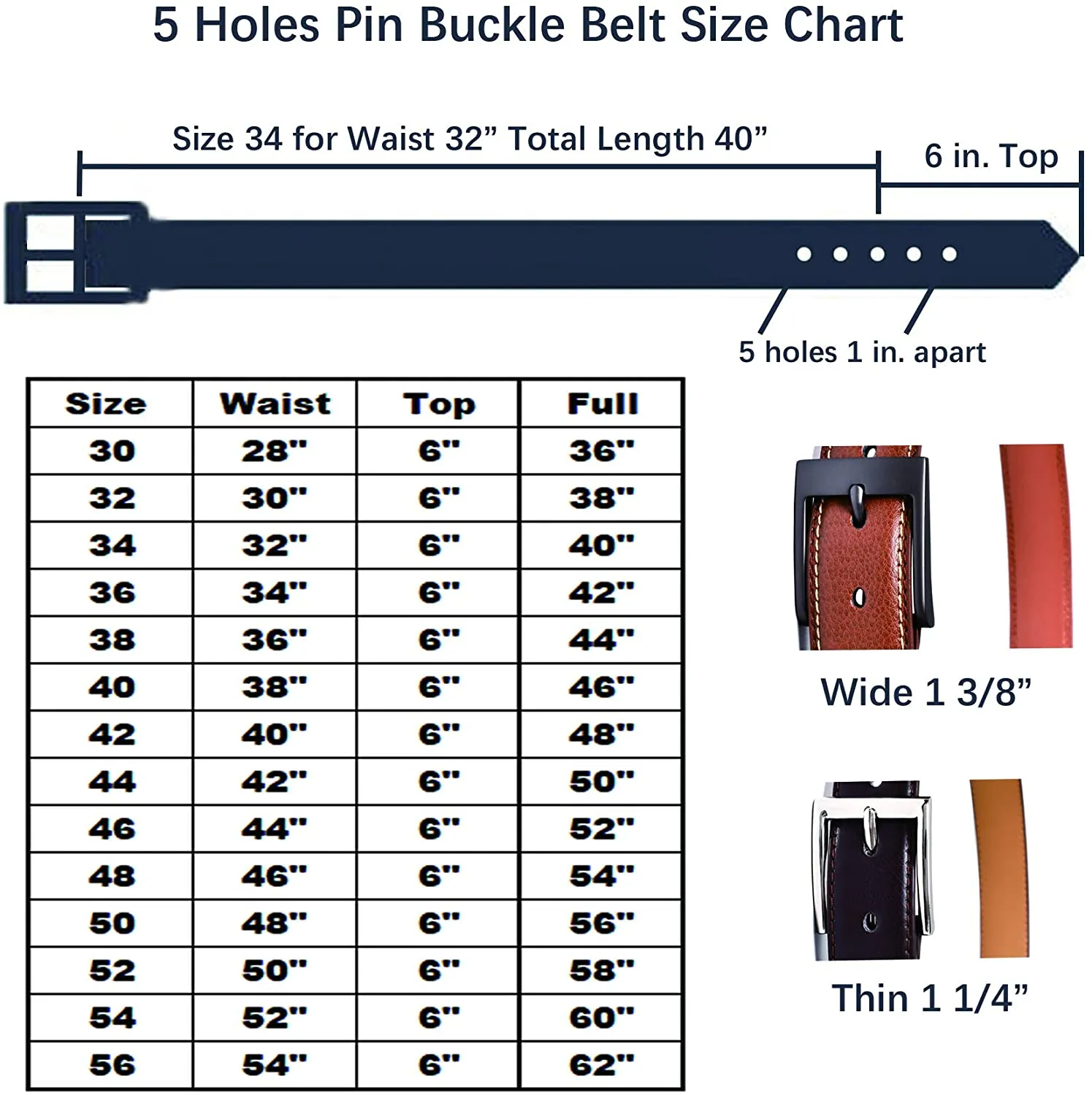 Premium Classic Leather Dress Belt | Double Stitched Loops Thick Tall Belts | Basic Belt Dark Satin Solid Belt Prong Buckle