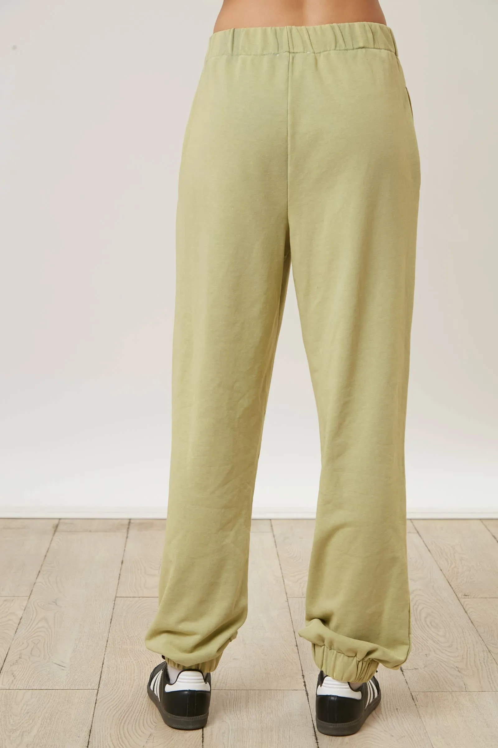 Rolling Stones Graphic Print Joggers: OLIVE / L