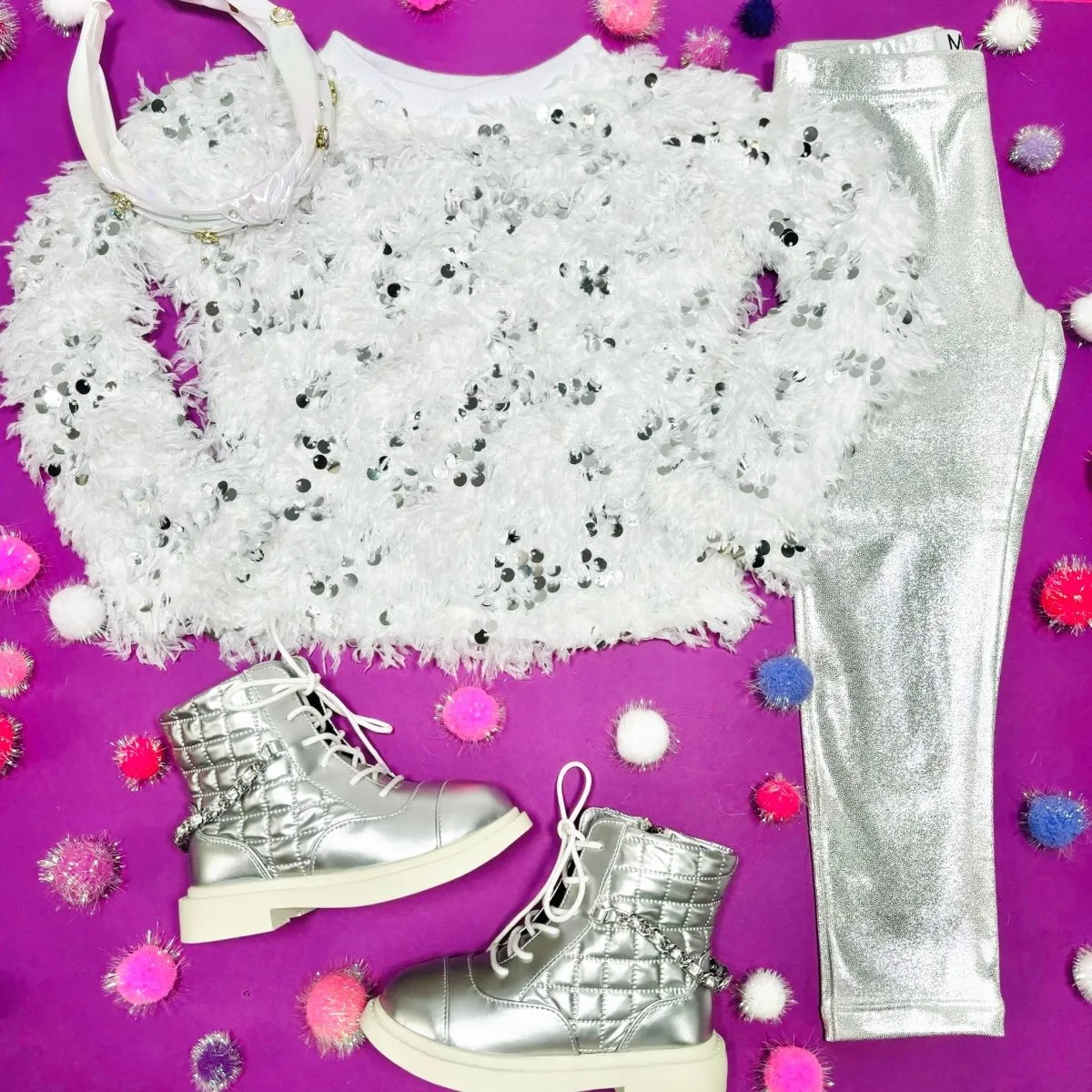 SEQUIN TEXTURED SWEATSHIRT