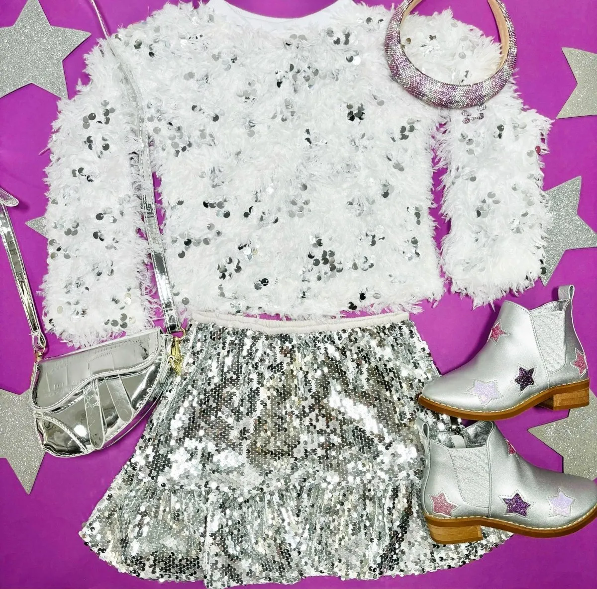 SEQUIN TEXTURED SWEATSHIRT