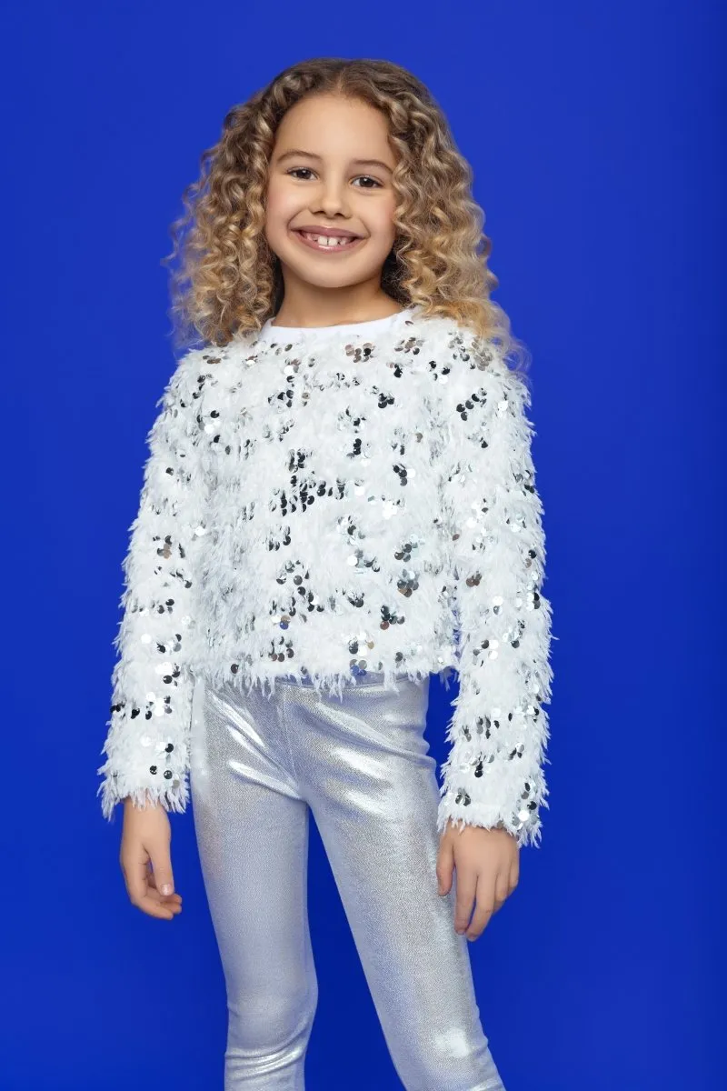 SEQUIN TEXTURED SWEATSHIRT
