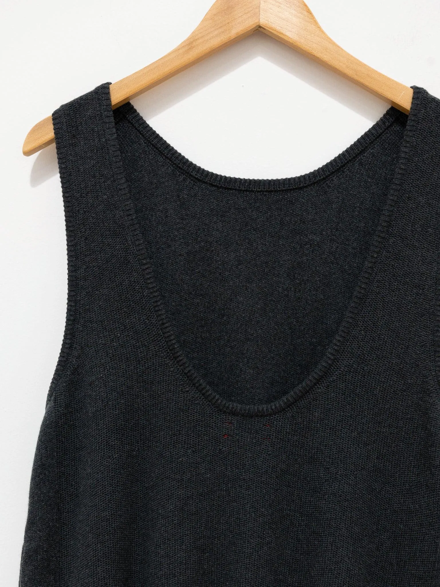 Silk Wool Honeycomb Knit Dress - Charcoal