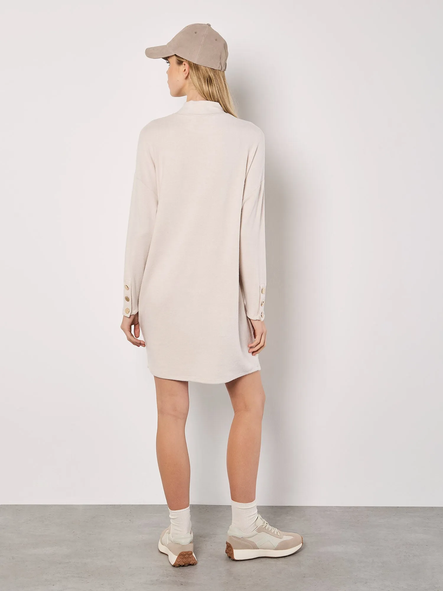 Soft Touch Cocoon Sweater Dress | Apricot - Clearance