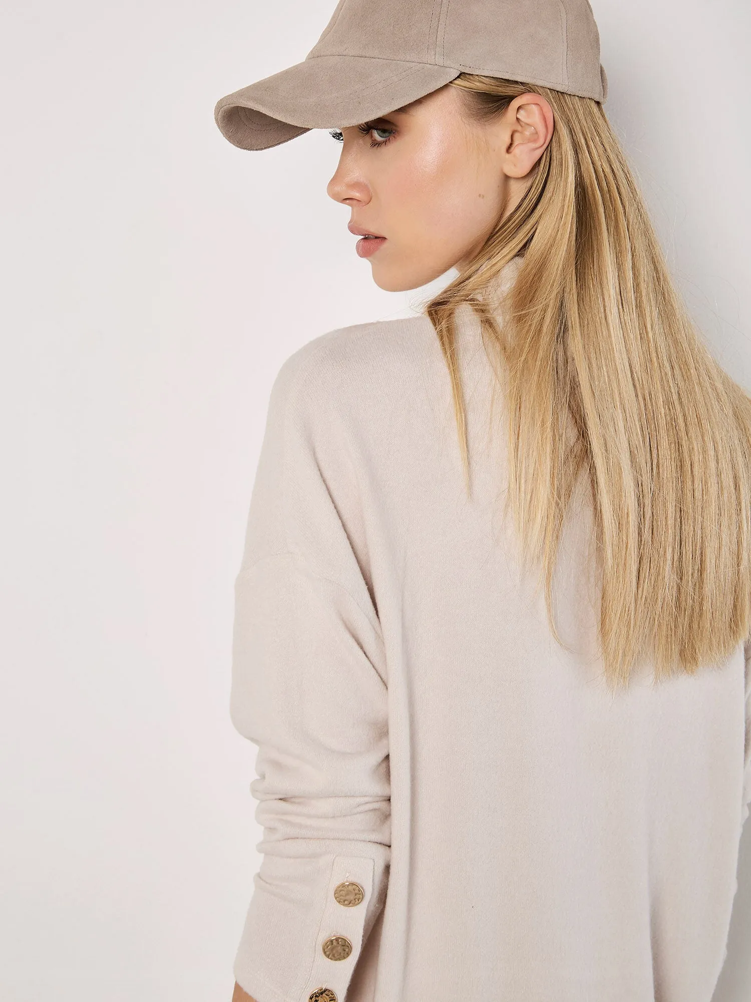 Soft Touch Cocoon Sweater Dress | Apricot - Clearance