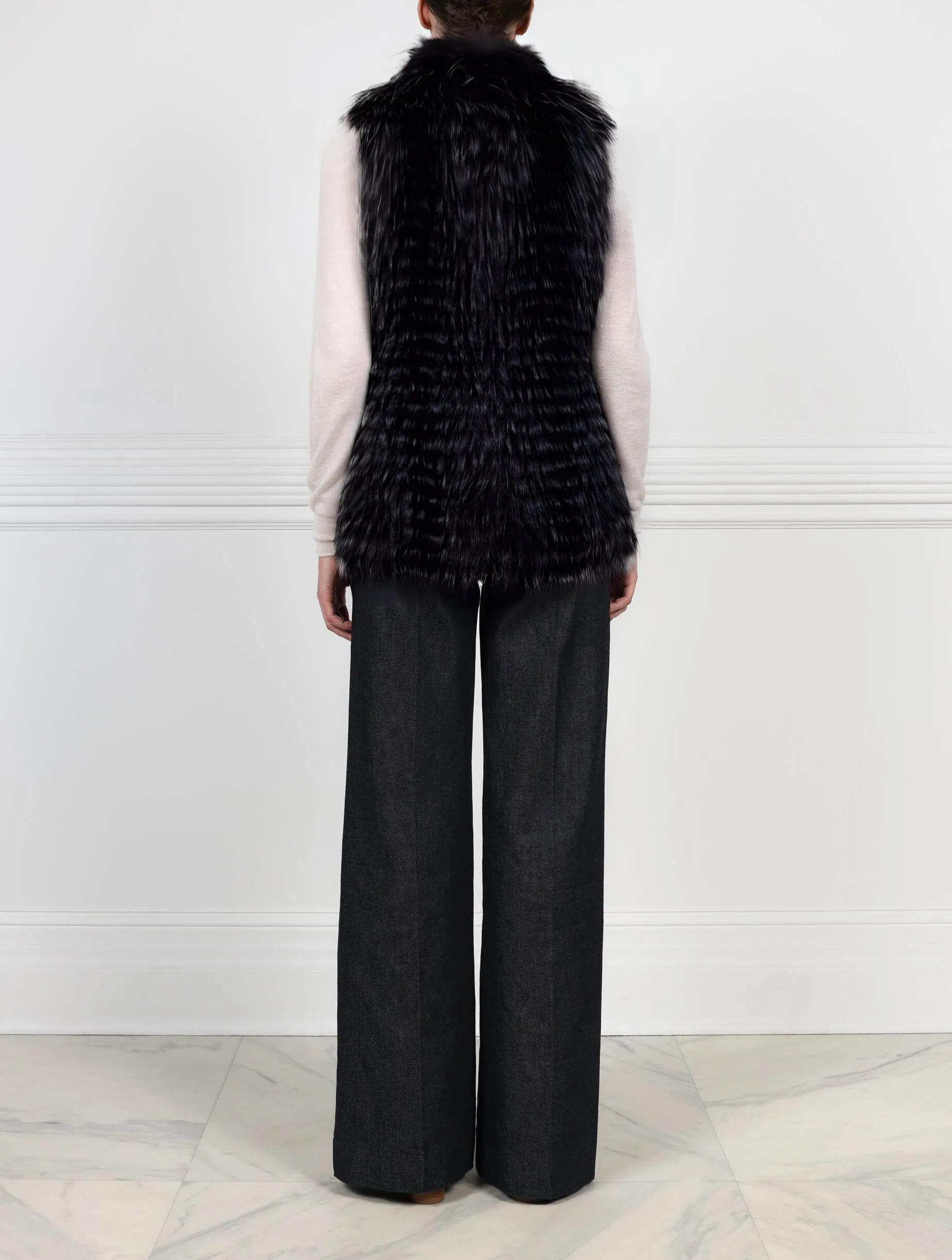 Stripped Fox Fur Vest
