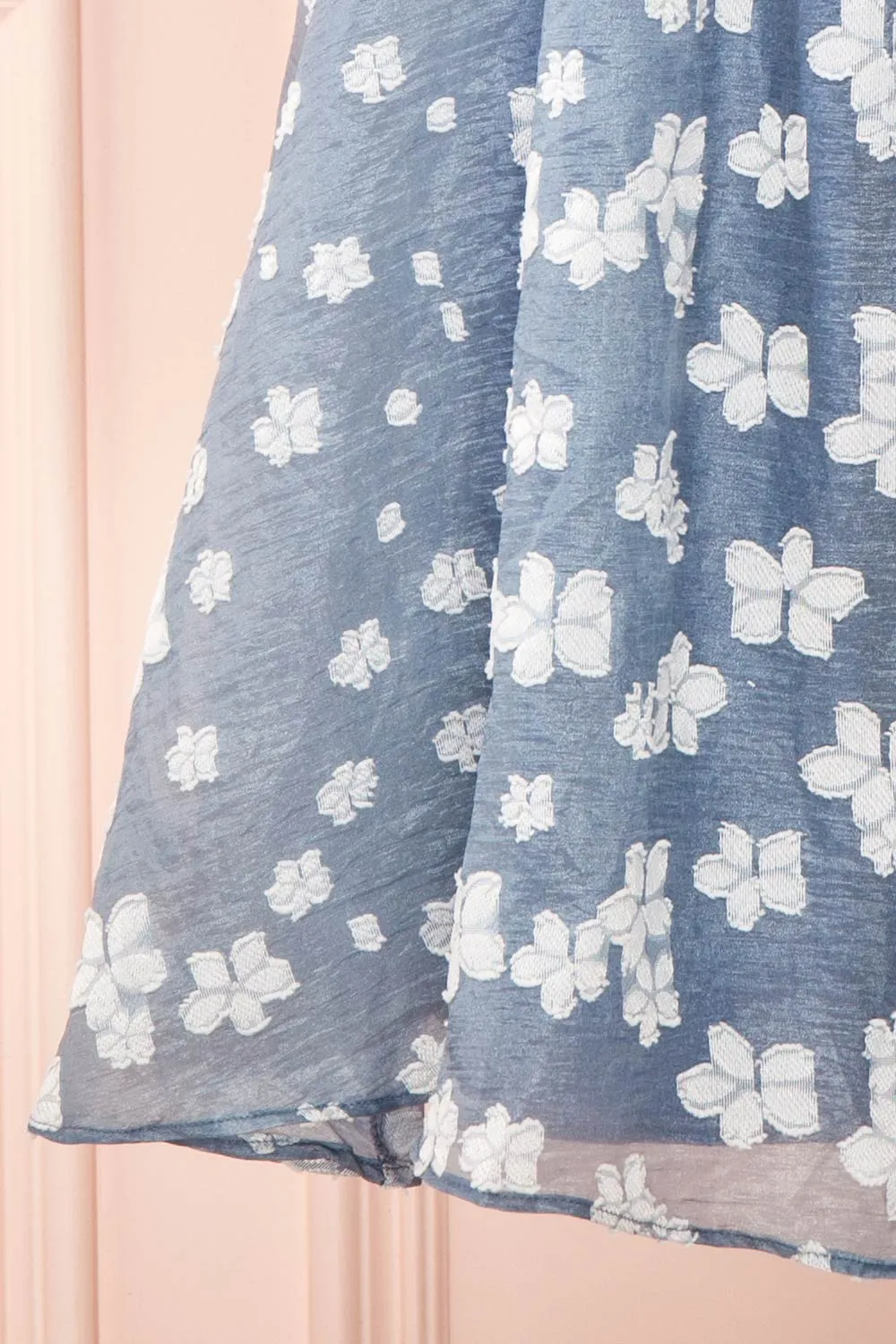 Tarjanne | Blue Babydoll Dress w/ Flowers