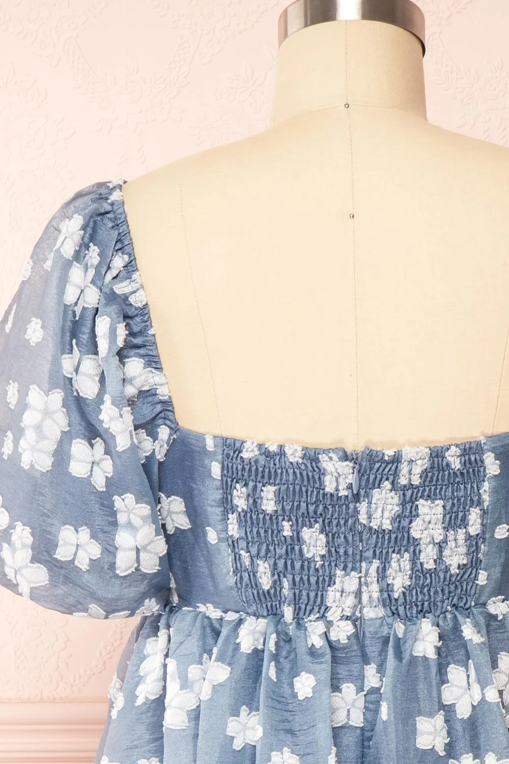 Tarjanne | Blue Babydoll Dress w/ Flowers